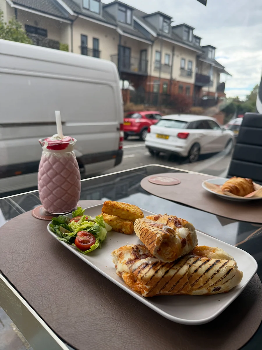 Freshly prepared cafe food